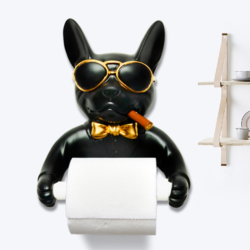 Bakke toiletpapirholder hygiejne harpiks fri punch håndklæde boks husholdning papir håndklæde holder rulle spole enhed hund stil