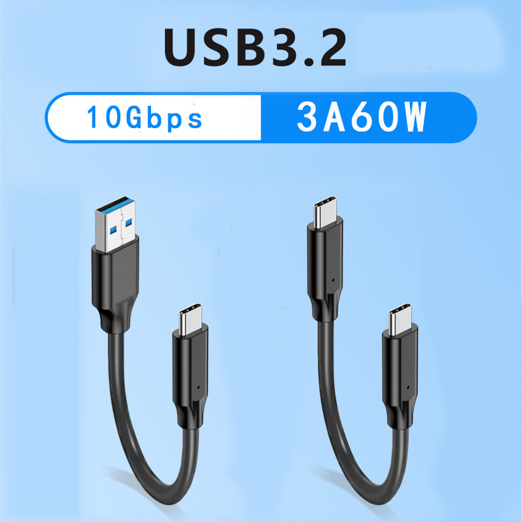 Usb 3.1 10 gbit/s) typ-c-kabel, usb-a-auf-usb  c 3.1/3.2 gen.2- datenübertragungskabel, usb-c-ssd-festplattenkabel  pd 3a 60w qc 3.0 ladekabel