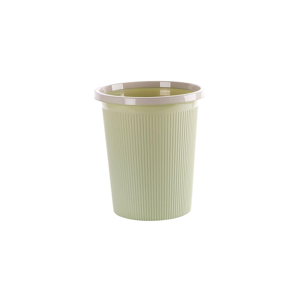Trash Can Waste Bins with Clamping Ring Kitchen Bedroom Lidless Plastic Paper Basket Kitchen Rubbish Garbage Can Dustbin: S Green