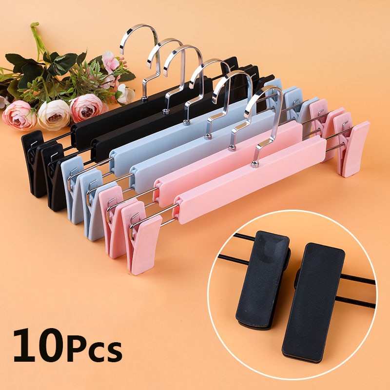 Neue 10 stücke Hosen Aufhänger Closet Organizer Hosen Kleiderbügel Flache Haken Rock Unterwäsche Aufhänger Kleidung Rack Trocknen Kleiderschrank Lagerung