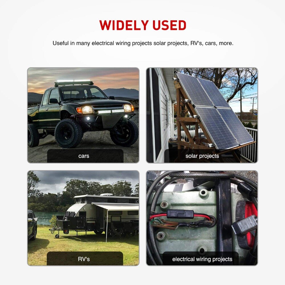 Car Extension Cable Wire Harness Heavy Duty DC Cord Quick Disconnect/Connect SAE Leads with SAE Connector with Dust Cap