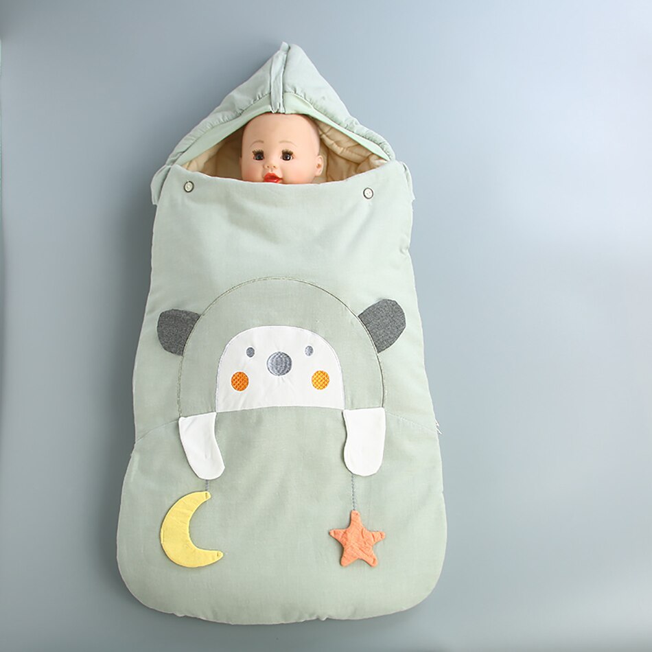 Baby Slaapzak Envelop Voor Ontlading Babyslaapzak Geïntegreerde Winter Dikkere Cartoon Katoen Anti-Kick Baby Deken: A