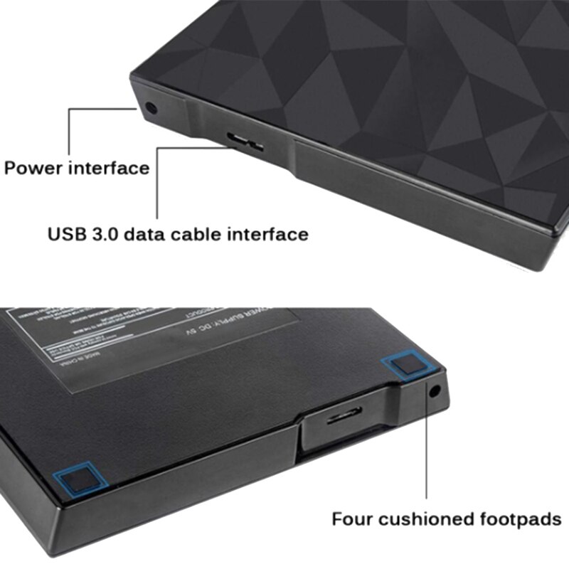 Lecteur DVD USB 3.0 et type-c, graveur de CD, enregistreur de lecture-écriture à grande vitesse, lecteur externe DVD-RW