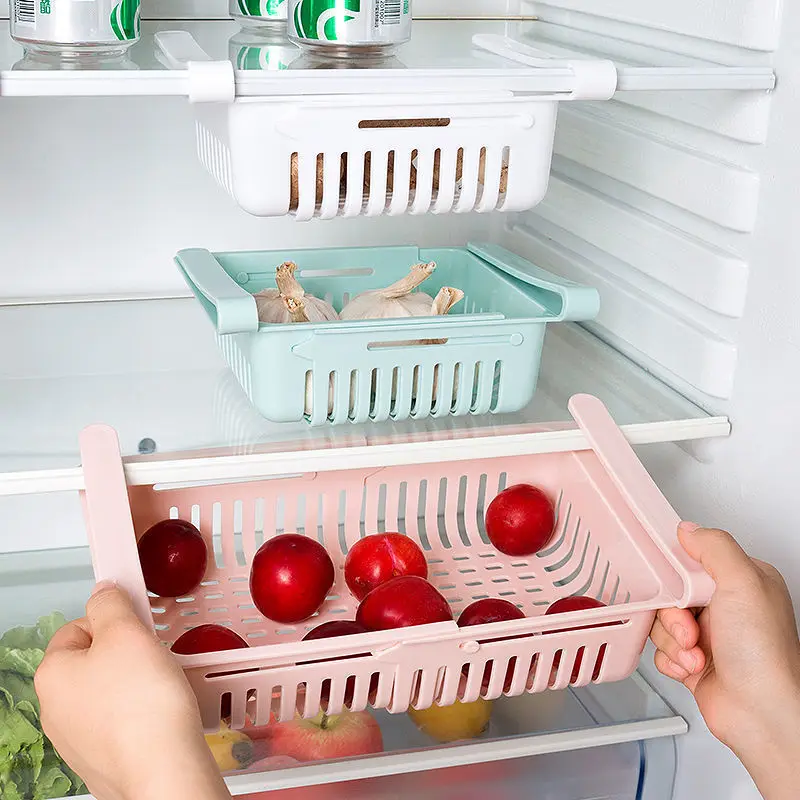 Koelkast Rresh Pull-Out Organizer Intrekbare Keuken Organiseren Opbergdoos Groente En Ei Opslagmand