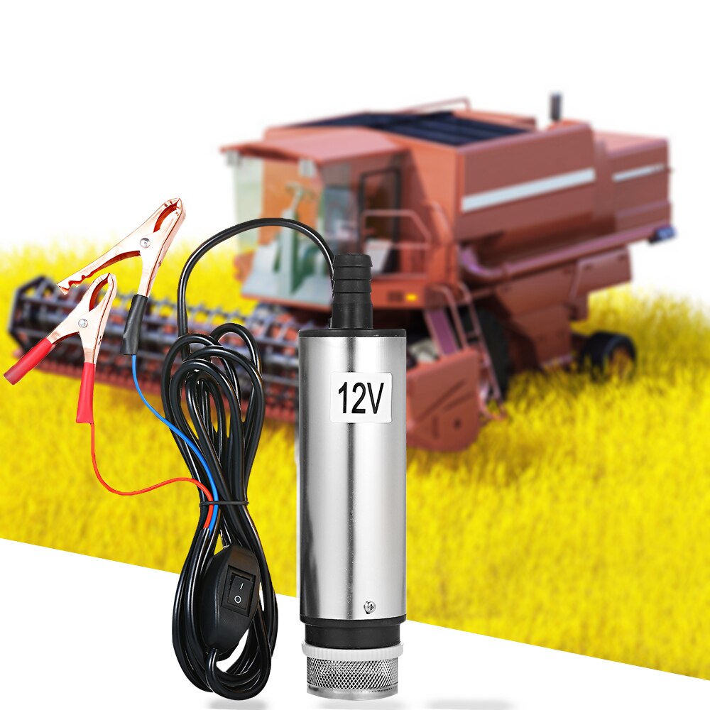 DC 12V/24V Submersible Pump for Pumping Diesel Oil Water 51mm Water Oil Diesel Fuel Transfer Pump Refueling with Fliter Screen