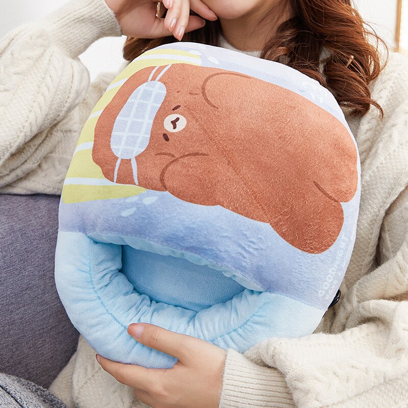 Usb Voet Warmer Koorts Winter Foot Warmer Artefact Thuis Pure Kleur Imitatie Konijnenbont Wasbare Elektrische Verwarming Schoenen: 13