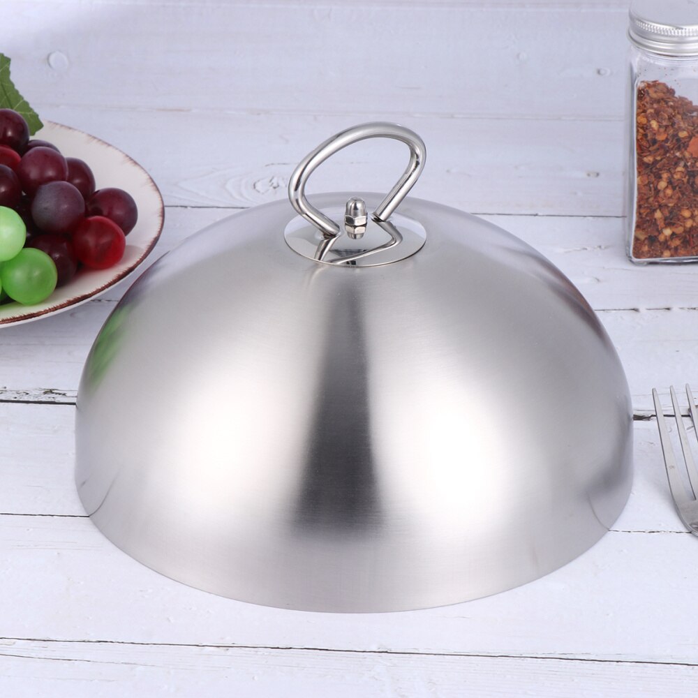 Cubierta de acero inoxidable para carne Teppanyaki, tapa de cúpula para plato, antisalpicaduras de aceite, herramienta de cocina para restaurante y hogar (20cm)