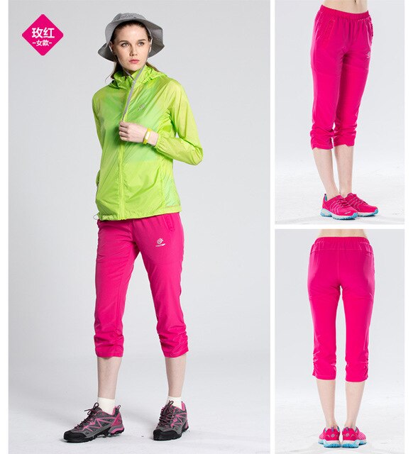 Tectop frauen draussen Knöchel länge kurze Hose weibliche dünne Wasserdichte Weibliche Klettern Angeln Schnell trocknend Breathables Hohe Elastische: Rose rot / M