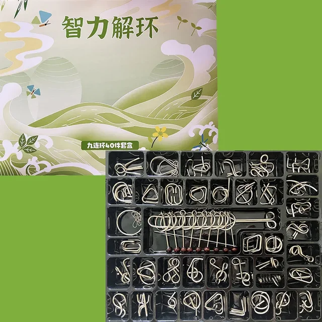 3D Metall Puzzle Geist Gehirn Spielzeug Unentanglemen Eisen Link Entsperren Interlock Luban Lock Pädagogisches Intellektuelles Spielzeug: Rosa