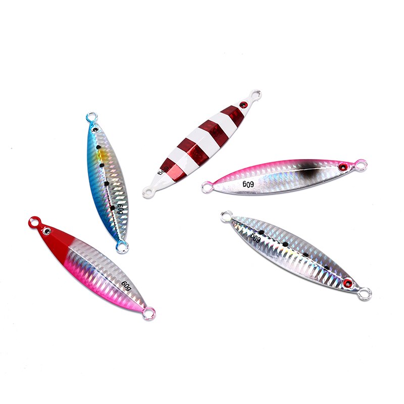 60g Fishing Spoon Iron Plate Sinking Slow jig Shake Metal Jigging Luminous Baits Hard Lead Deep Sea Fishing Jig Lures