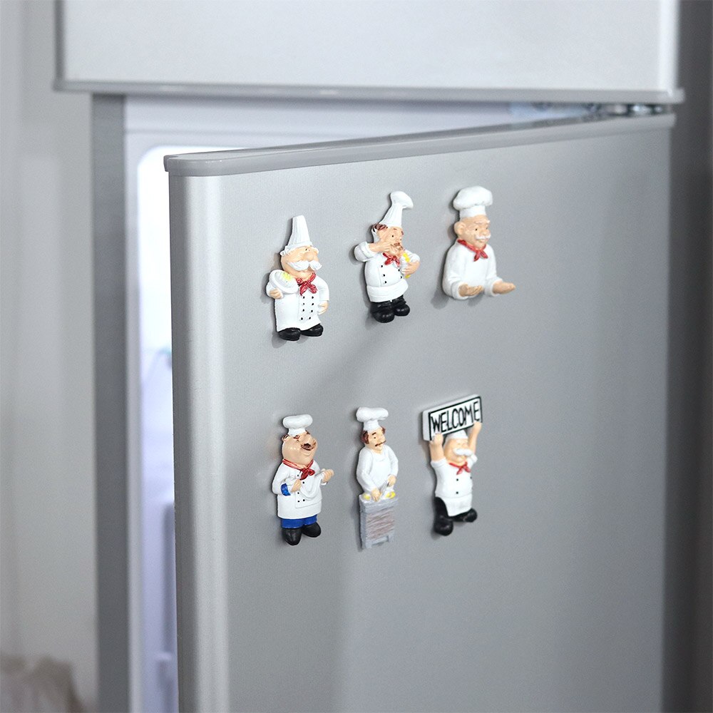 Magnetic Refrigerator Stick Cartoon Character Chef Refrigerator Fridge Magnet 3D Character Lovely Decoration Collection
