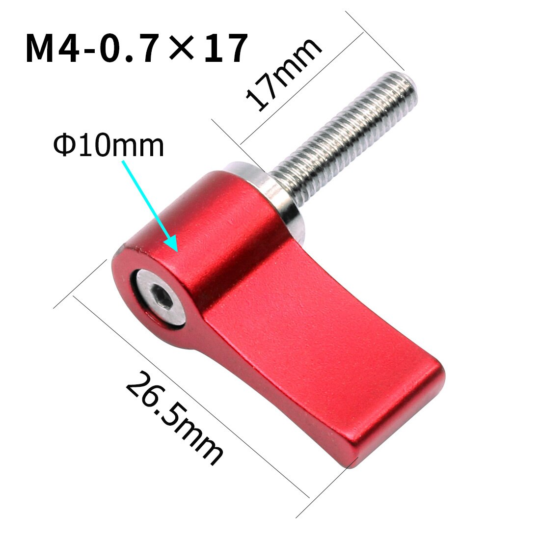 1x M4 M5 1/4 "tornillo de acero inoxidable 304 12mm 17mm 20mm ajustable abrazadera bloqueo adaptador en forma de L Llave. Accesorios de la cámara: M4x17 Red