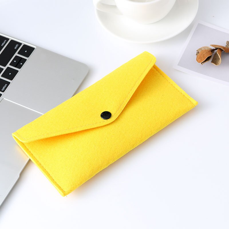 Felt Simple Envelope Wallet Multiple Uses High capacity Bags Big Size for phone and shopping or diy bags: yellow