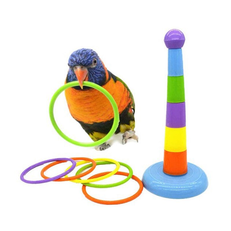 Vogels Plastic Ringen Intelligentie Training Chew Puzzel Speelgoed Blok Huisdier Educatief Vogel Beentje Speelgoed 7x16cm