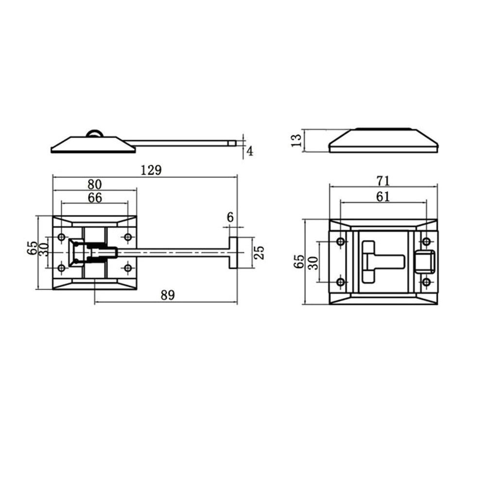 1Set Rv Door Holder Metal T-Style Entry Door Catch for Camper Trailer Motorhome Galvanized Iron