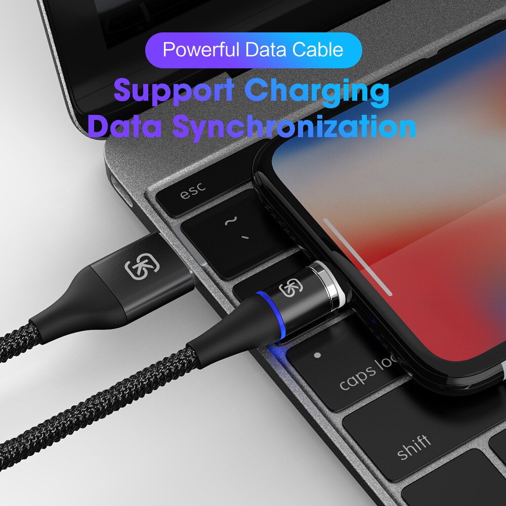 SIKAI 5A portato per H Magnetico Cavo micro USB di Tipo C Cavo per il iphone Samsung Huawei xiaomi oneplus 6 Magnete ricarica veloce