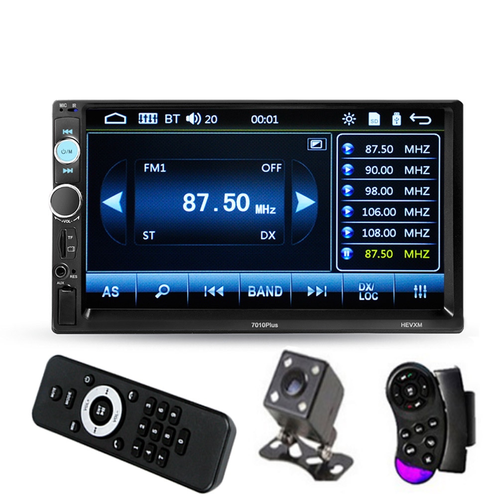 7- tum bil multimediaspelare 2 din hd bluetooth universal radio  mp5 media tf fm aux-ingång backkamera