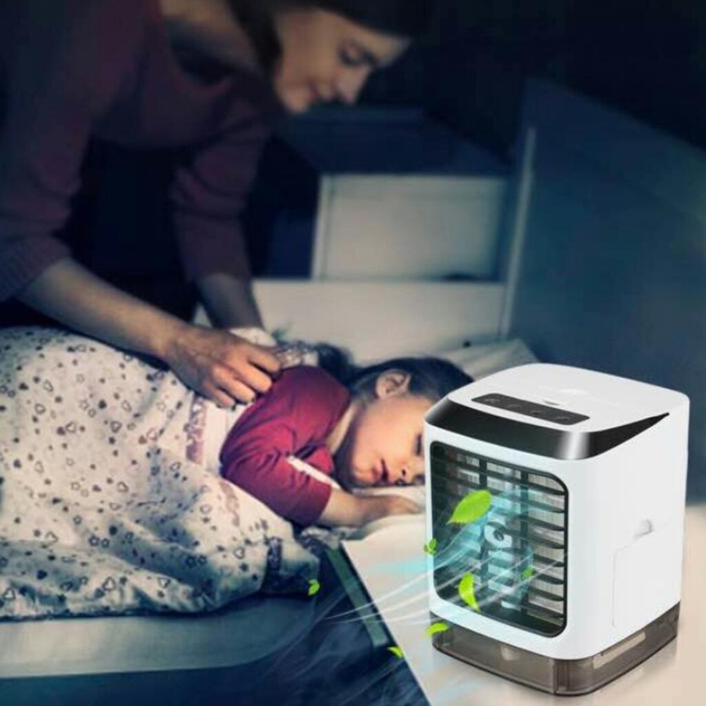 Air Conditioner With Remote Control Desktop Air Cooler Fan Mini Three Gear Modes Water Cooling Fan Portable Home Air Fan Summer