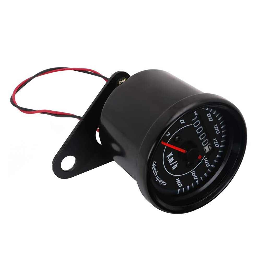 Universele Motorfiets Snelheidsmeter Dubbele Kleur Led Licht Kilometerstand Meter Gauge Mijl Voor Cafe Racer Motor