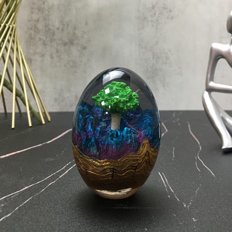 Crystal world Dragon Egg Ornamental Collection Decor Dinosaur Egg Statue Resin starry sky Egg Minerale Gemstone Home Decoration