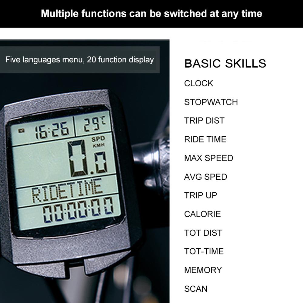 Bicycle Speed Meter Computer Luminous Odometer Digital Wireless Green Light Function Bike Accessories
