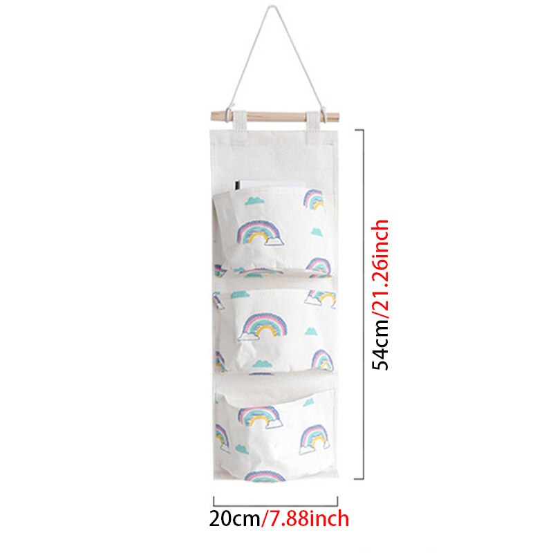 Huishoudelijke benodigdheden hangtas drie zakken ondergoedtas deur achter speelgoed boeken opbergtas