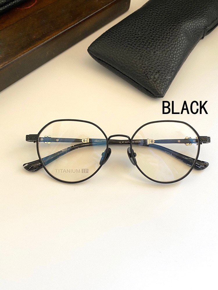 Gafas graduadas Vintage, marco artesanal exquisito, Material de placa de titanio puro, estilo Punk, novedad de: Negro
