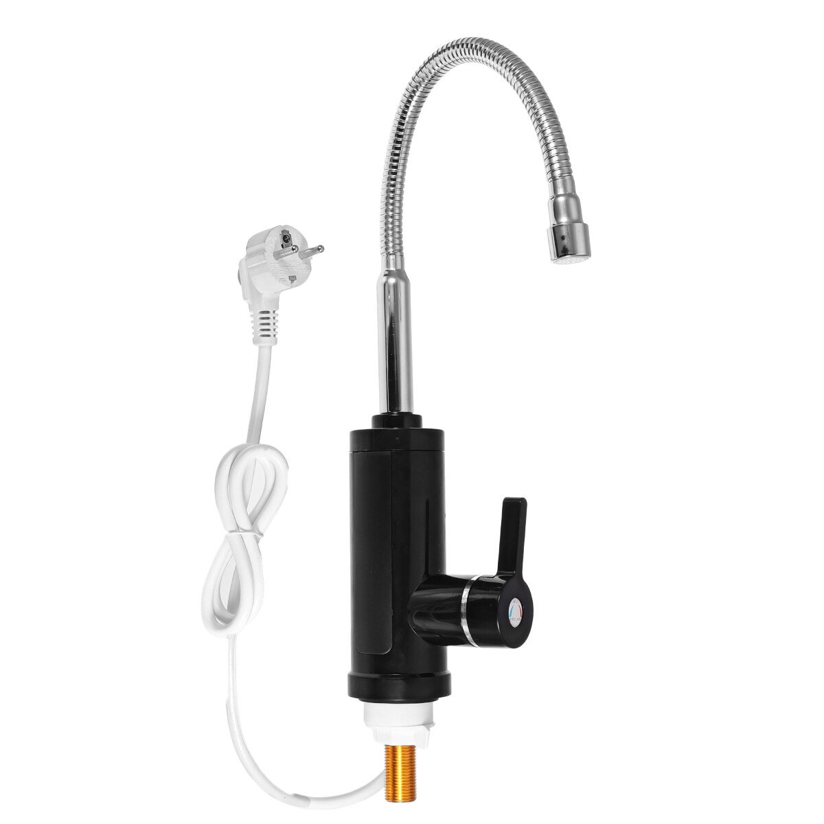 3000W 220V Electric Kitchen Flow Water Heater Tap Instant Water Faucet Heater Cold Heating Tankless Water Heater with LED: Tape1 Black