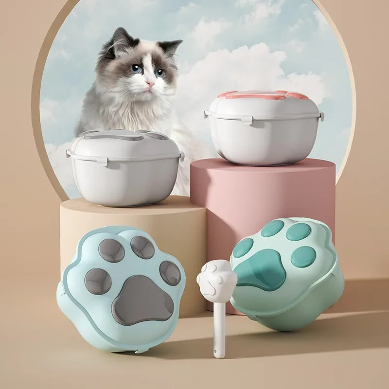 Tiernahrung Lagerung Container Hundefutter Lagerung Container Katzenfutter Box Feuchtigkeit-beständig Dichtung mit Messbecher Katze Trockenfutter Lagerung