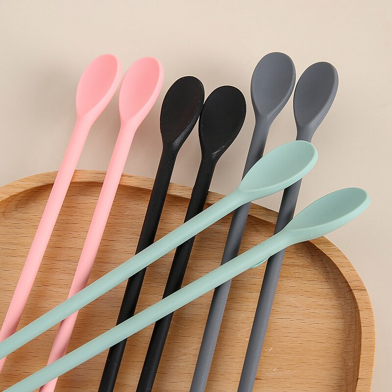 Palillos chinos de silicona de doble uso, cuchara mezcladora para cócteles, palillo japonés para comer comida de China, vajilla de mesa para el hogar y la cocina