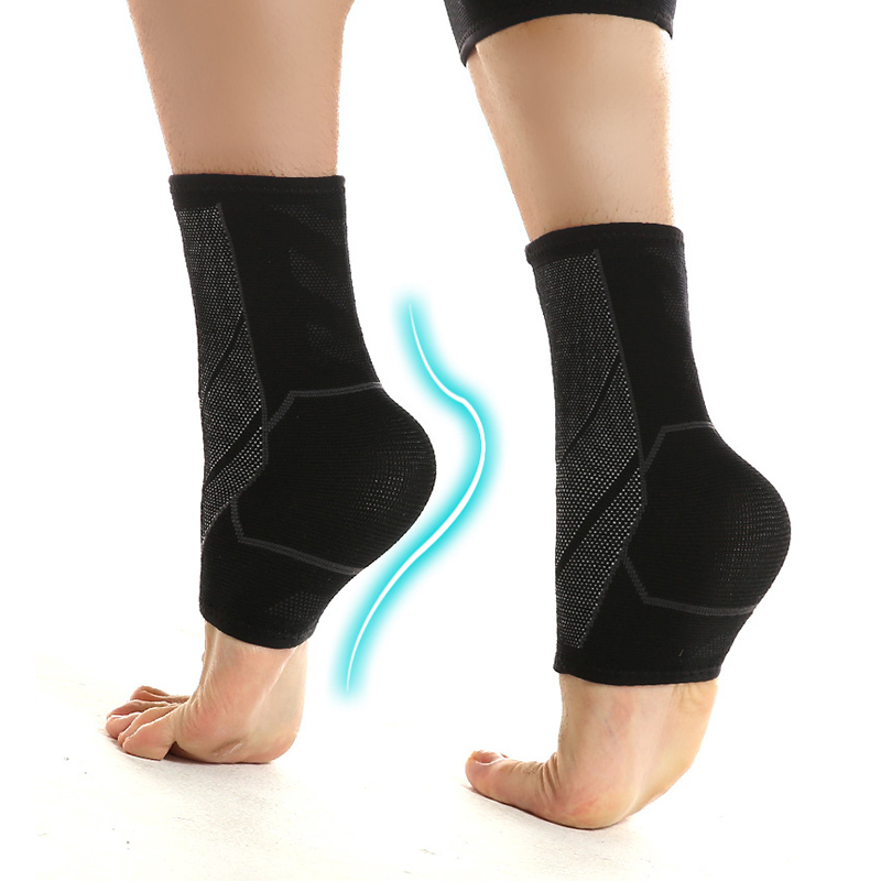 1 stk ankelbøjle kompression støtte ærme elastisk åndbar elastisk fod ærmer udendørs ridning fitness ankelbeskytter: S