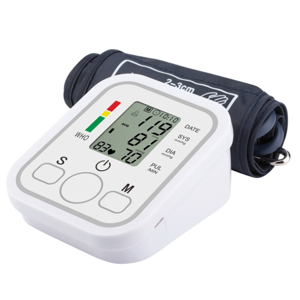 Esfigmomanómetro electrónico con carga USB, monitor de presión arterial para brazo, brazalete ajustable de precisión LCD, totalmente automático para el hogar: as show 3