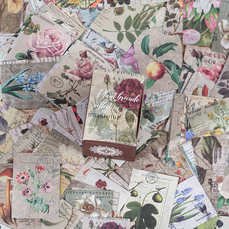 Mini Craft Vintage Scrapbooking Material Paper Book Kawaii Art Junk Journal Planner Background Paper Clipbook Craft Paper 200pcs: 01
