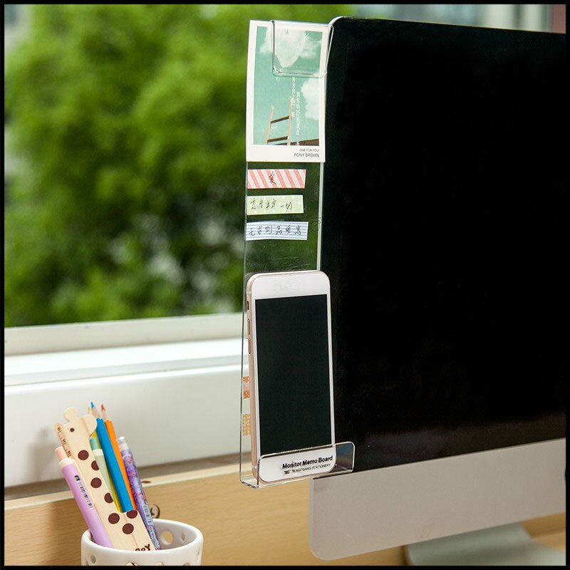 Computer Display Screen Sticker Acrylic Adhesive Sticky Notes with Charging Hole Phone Holder Bookmark Notes Message Board