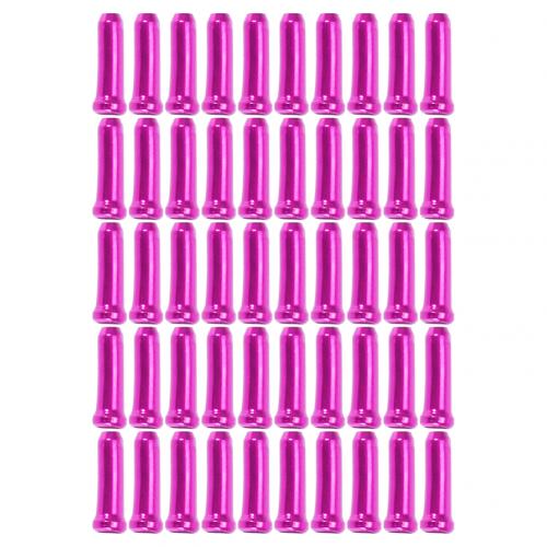 50Pcs Aluminum Bicycle Bike Brake Shifter Derailleur Inner Cable Wire End Caps Bike part bicycle Accessories: Purple