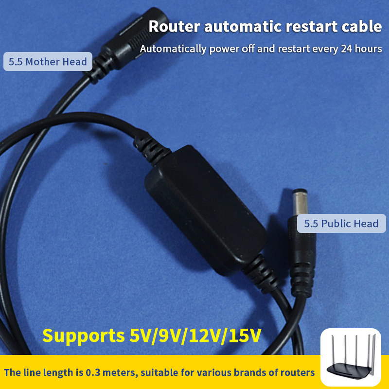 Moduł automatycznego resetowania routera WiFi z timerem wyłączania i uruchamiania 24-godzinnego, timer resetowania zasilania DC 5V-15V do urządzeń sieciowych
