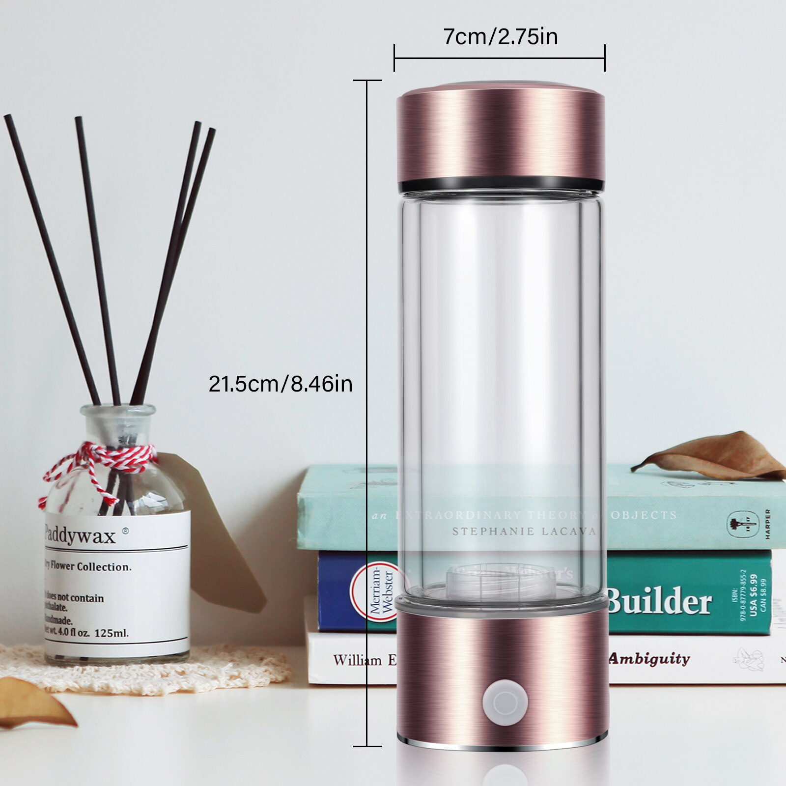 Draagbare Negatieve Ion Waterstof-Rijke Elektrolyse Generator Water Filter H2 Lonizer Maker Usb Oplaadbare Antioxidanten Fles