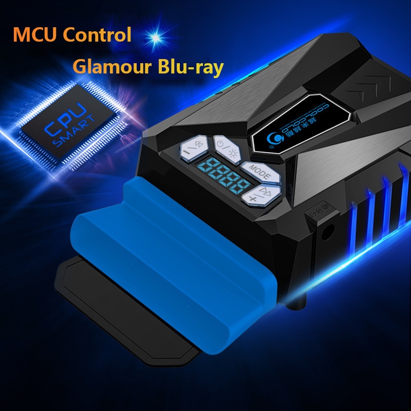 CoolCold Ice Magic 5-enfriador portátil USB para portátil, pantalla LED, radiador inteligente refrigerado por aire para Notebook
