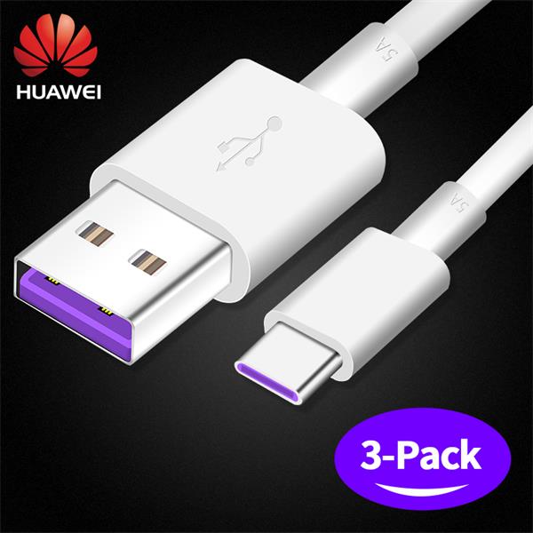 Huawei Usb Charger Muur Travel Supercharge Snelle 100% Originele 5V4.5A 5A Usb Type C Kabel P20 Pro Lite P10 P9 plus Mate10 Mate9: Three 5A cables