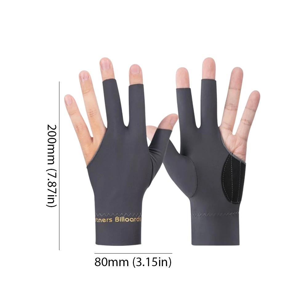 Guantes de billar abiertos de 3 dedos, antideslizantes, transpirables, accesorios deportivos para billar