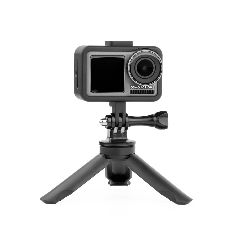 Liga de alumínio Gaiola Caso Adaptador para DJI Vlog OSMO ACTION Camera Shell Habitação Quadro com Sapata Fria para DIODO EMISSOR de Luz microfone