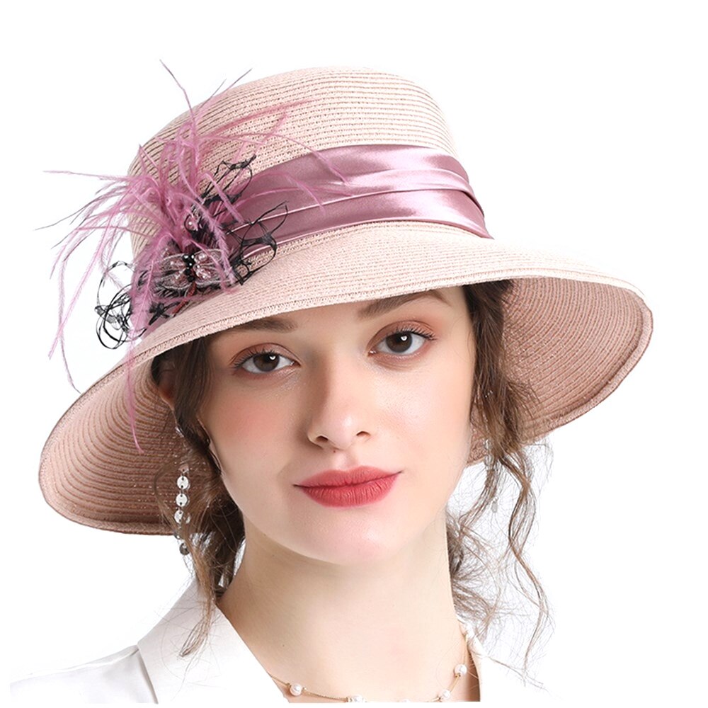 Women Hats Straw Wide Brim Fascinators Sun Caps
