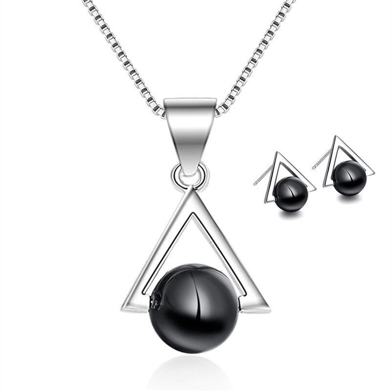 MEYRROYU 925 Sterling Silber Halskette Ohrringe Perle Anhänger Schmuck einstellen Dame, Verlobung, Hochzeit Cерьги Oжерелье: 8