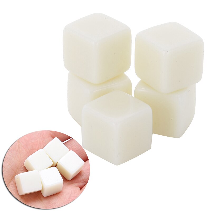 5Pcs D6 Dobbelstenen 12Mm Sterven Zes Zijdige Tafel Gaming Dobbelstenen Leeg Voor Rollenspel Speelgoed