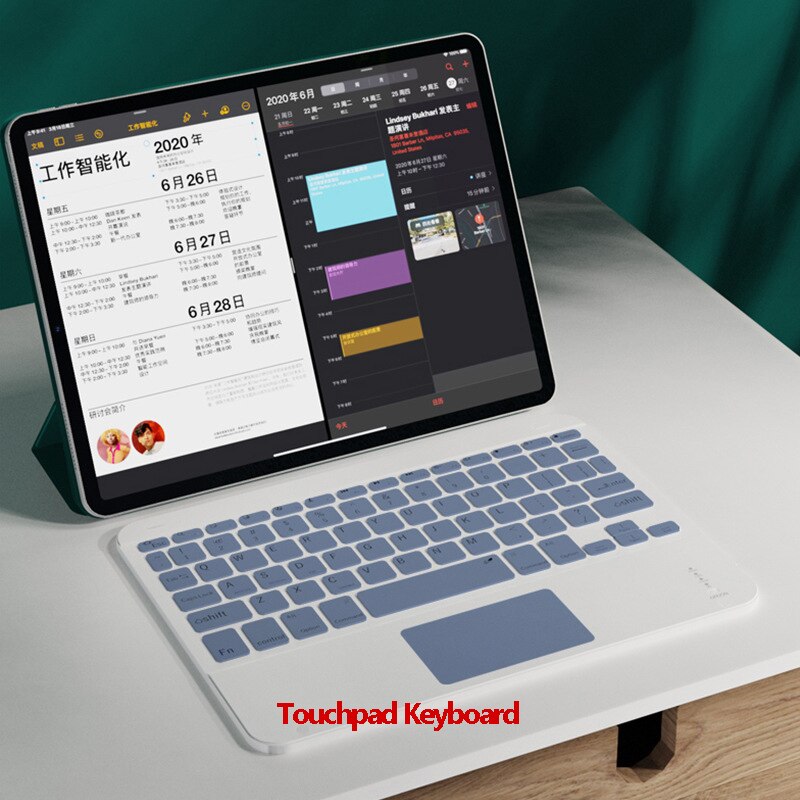 Wireless Touchpad Keyboard for Samsung Xiaomi iPad Phone Tablet Bluetooth-compatible for IOS Windows Keyboard Rechargeable: touchpad purple