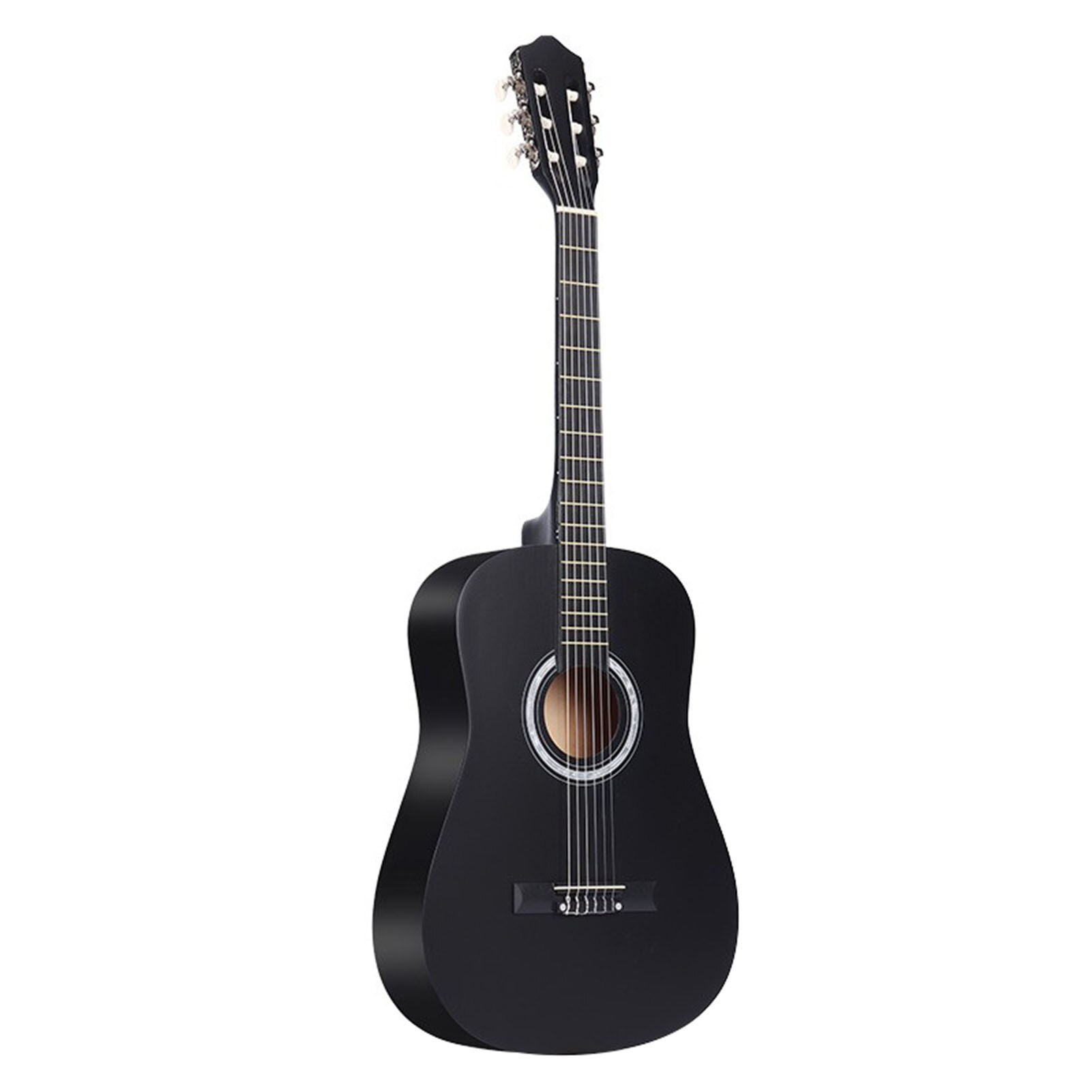 38'' Full Size Folk Acoustic Guitar Adult 38 inches 6 Strings Cutaway Folk Acoustic Guitar for Students Beginners (Wood)