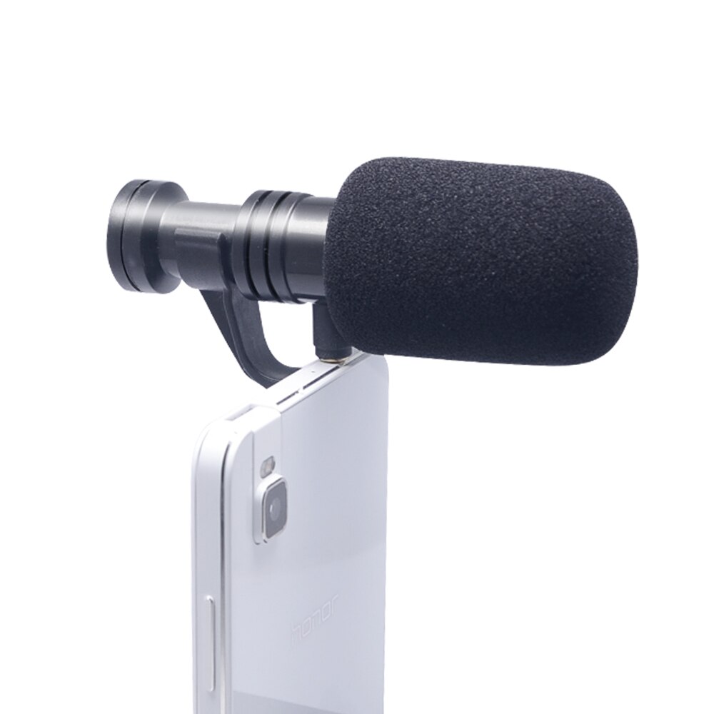 Mcoplus 3.5mm telefonvideomikrofonmikrofon til optagelse af mobilinterview vlogmikrofon til android iphone samsung smartphone: Sølv