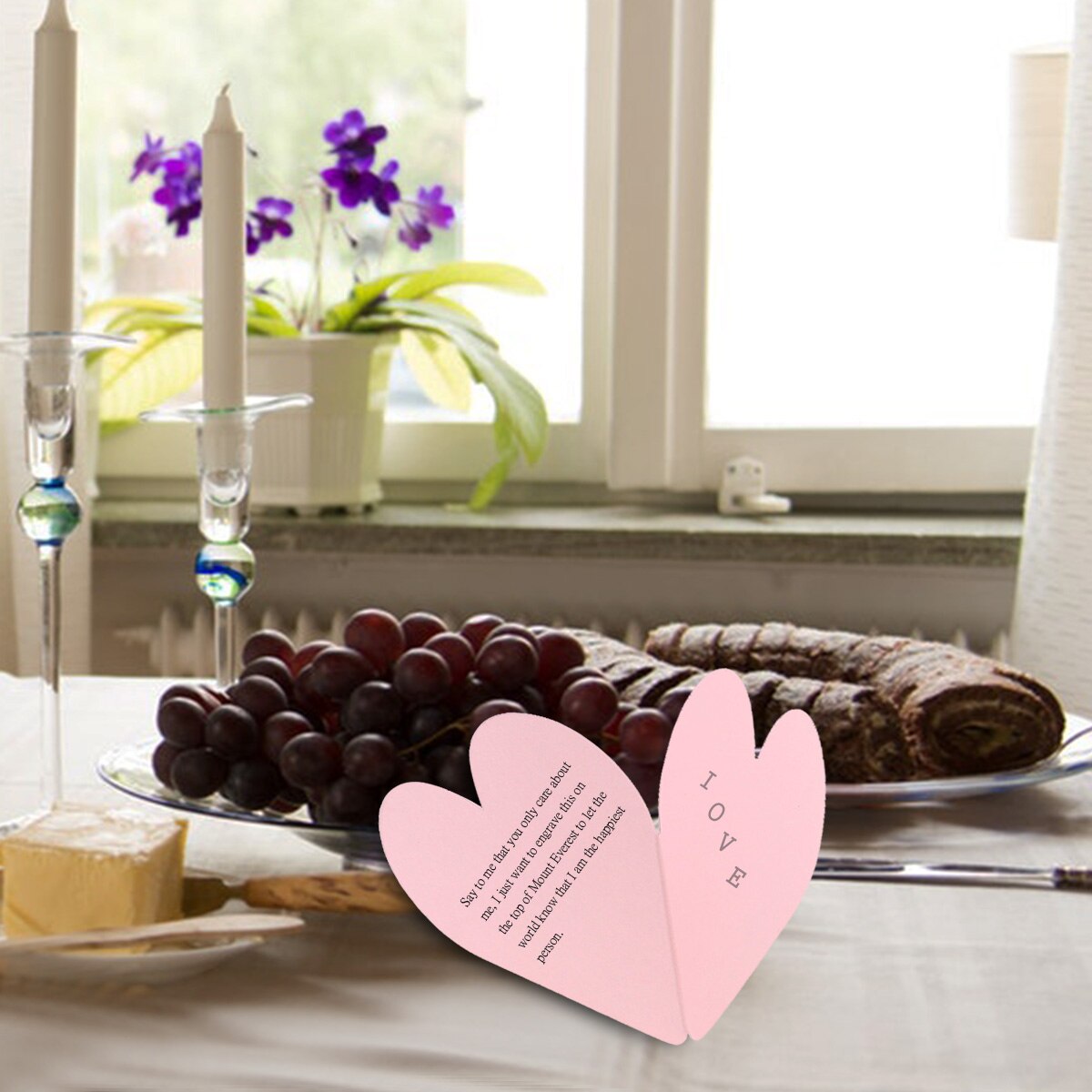 10pz di Figura Del Cuore Biglietti di Auguri Pieghevole Carta Regalo di Giorno di san valentino Romantico Biglietti di Ringraziamento per san Valentino di Nozze carte