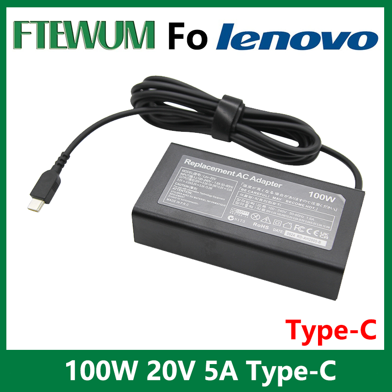 20V 5A 100W USB C Type-C Laptop Charger AC Adapter For Lenovo Idea Pad5 Pro16 Power Supply ADL100YLC3A ADL100YDC3A