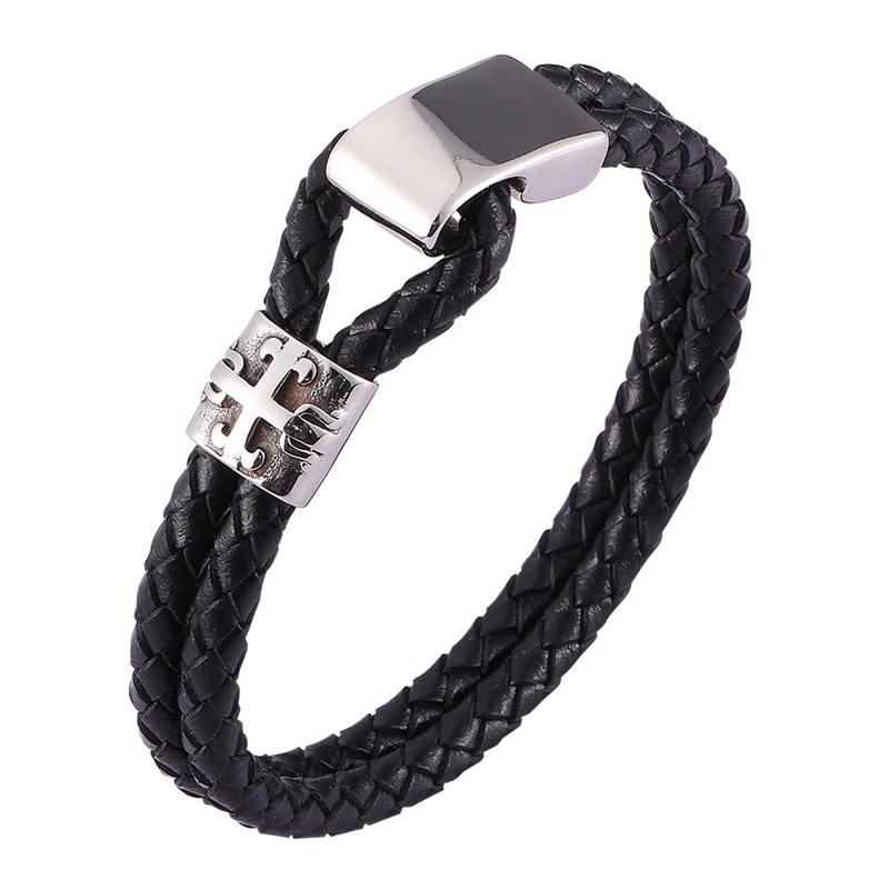 Leren armband voor heren | Vinci Chevron Onyx | SAID&DONE
